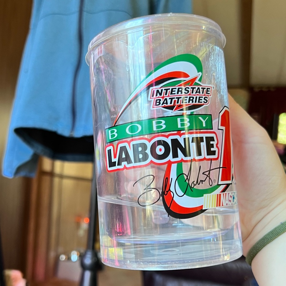 Vintage #18 Bobby Labonte NASCAR Cold Frosty Mug Cup New Nascar freezer mug.